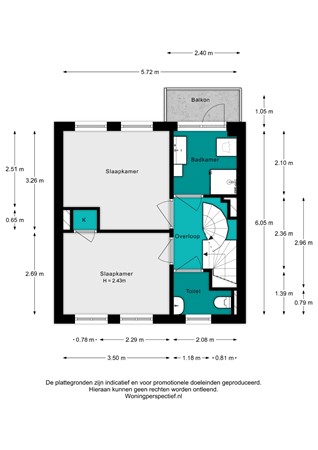 Plattegrond - Koraalstraat 23, 4817 HM Breda - Koraalstraat 23 - 1e verdieping - 2D.jpg